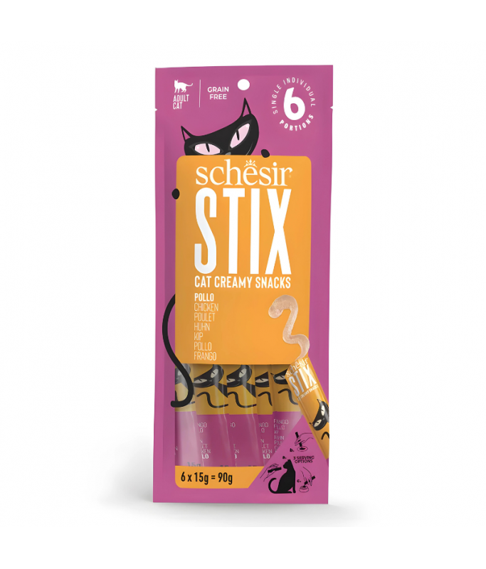 Buy Schesir Stix Treat For Cat In Cream - Chicken 6x15g (Min Order- 12 ...
