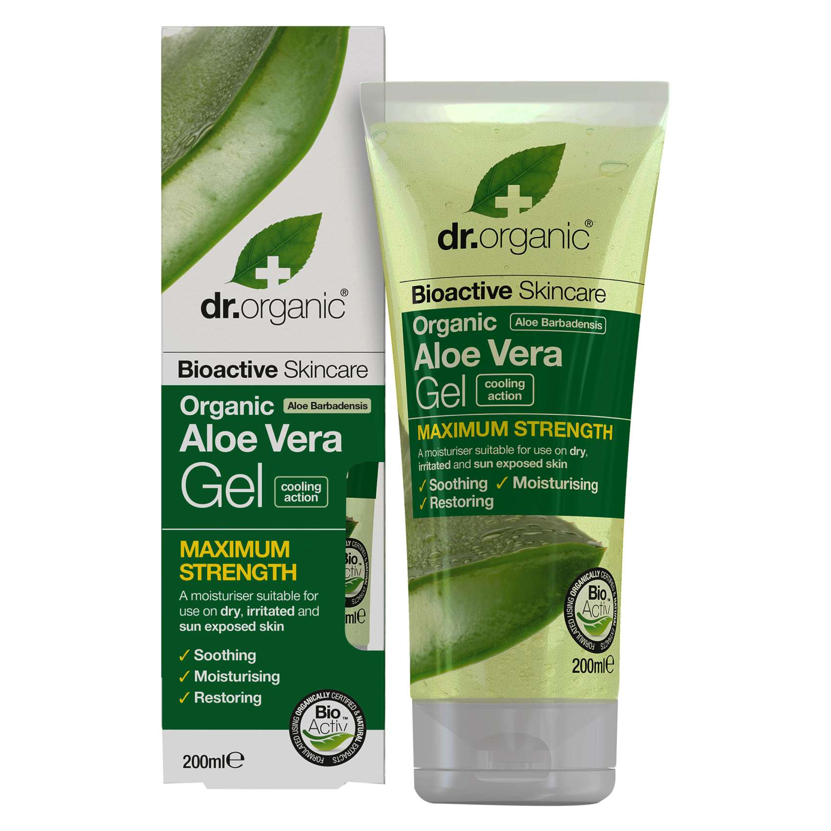 Dr.Organic Bioactive Skincare Organic Aloe Vera Maximum Strength Gel Green 200ml