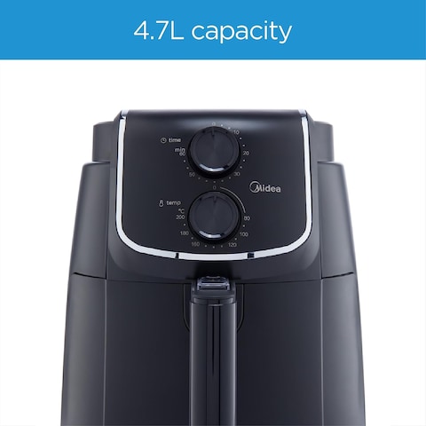 Midea 4.7L XL Air Fryer 1500W With Dual Cyclone Rapid Hot Technology For Frying, Grilling, Broiling, Roasting, Baking, Toasting, Timer Up To 60 Minutes &amp; Temperature Control Up To 200&deg;C - MFTN40D2