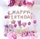 Rose Gold Happy Birthday Balloons Banner, 16 Inch Mylar Foil Letters Birthday Sign for Girls Boys Kids &amp; Adults Birthday Decorations and Party Supplies