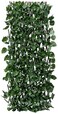 YATAI Expandable Bamboo Wood Fence with Artificial Green Ivy Leaves - 4 Pcs