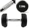 ULTIMAX Round Rubber Dumbbell Fitness Dumbbell Hand Weights Dumbbells Chrome Handle Dumbbell Professional Arm Muscle Exercise Equipment Gym and Home Fitness Equipment-2Pcs- 2.5 kgs