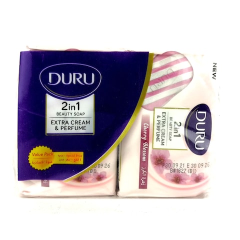 Duru Face and Body Soap with Cherry Blossom Scent - 100 gram - 4 Pieces