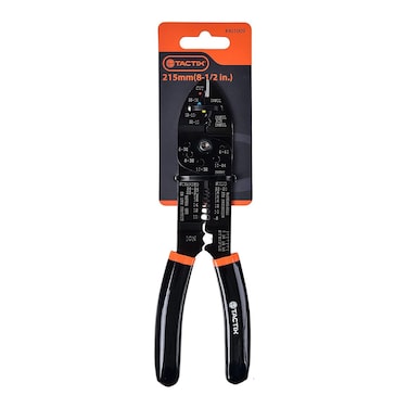 Tactix Crimping Pliers, Black/Orange, 8.5 Inch