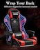 Sky-Touch Gaming Chair Adjustable Computer Chair, Office, PU Leather High Back With Footrest, Lumbar Support, Headrest (Red And Black)