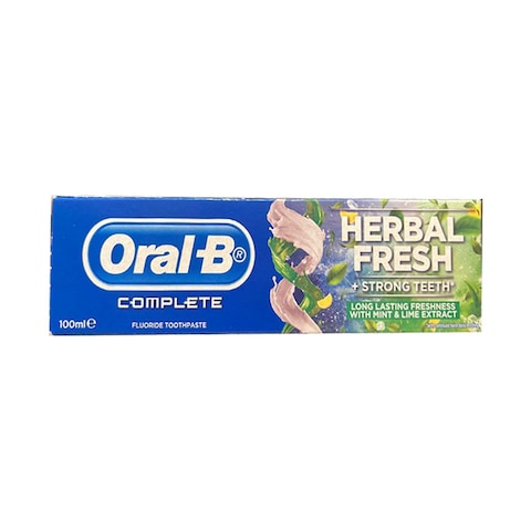 Oral-B Toothpaste Complete Herbal Fresh + Strong Teeth With Mint &amp; Lime Extract  100ml