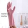 ZALCOON Household Cleaning Gloves Latex Free Flock Liner Kitchen Dishwashing Gloves Long Cuff Set