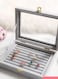 East Lady Ring Earrings Jewelry Case Display Grey/Clear