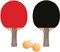 Sky Land Professional Table Tennis Racquet Set Including 2 Ping Pong Rackets And 3 Balls, Black, Tt Set Em-9350