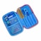 Maxi Double Zipper Pencil Case Stationery Kit Blue