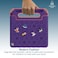 Moxedo Rugged Protective EVA Silicone Kids Case Cover, Shockproof DIY 3D Cartoon Pattern With Pencil Holder, Stand And HAndle Grip Compatible For Apple iPad 2021 (9th Gen) 10.2 inch (Purple)