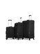Giordano Trolley Bags 3 Pcs Set Softside Spinners, Black
