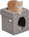 Midwest Homes For Pets Cat Cube - Cat House/Cat Condo In Fashionable Mushroom Diamond Print, 15.5Lx15.5Wx16.5H Inches