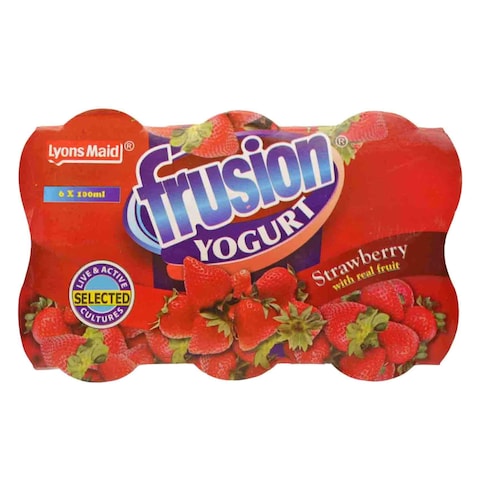 Lyons Maid Frusion Strawberry Yogurt 100ml x Pack of 6