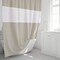 Extra Long Beige Shower Curtain, Bath Curtain with Mesh Window, 180 x 200 cm