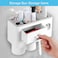 SKY-TOUCH 2 Cups Wall Mounted Toothbrush Holder, Multipurpose Space-Saving Toothbrush and Toothpaste Holder with Drawer for Cosmetics Organizer for Washroom and Bathroom