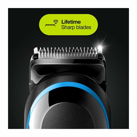 Braun All In One Hair Trimmer With Gillette Fusion5 ProGlide Razor- Black/Blue - MGK5280