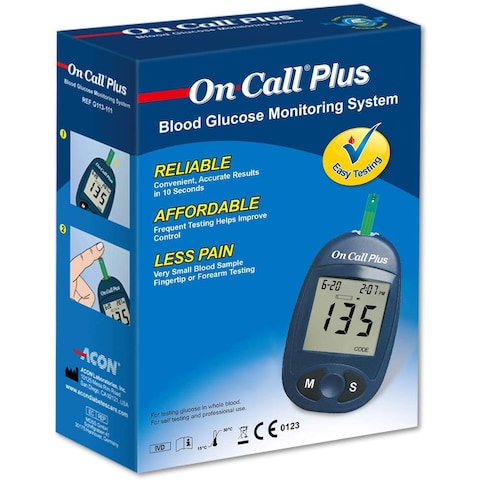 On Call Plus Blood Glucose Monitoring System with 2 Packs  Blood Glucose Test Strips 50 Count Each