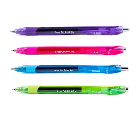 Maxi Super Gel Pen Multicolour 0.7mm 4 PCS