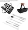 9-Piece BBQ Grill Tool Set Silver/Black