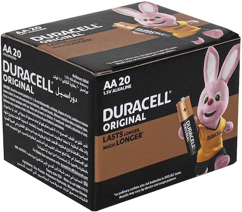 Duracell, AA 1.5V Alkaline Batteries, LR06 / MN1500, Pack of 20
