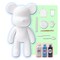 DIY CREATE YOUR OWN UNIQUE ACRYLIC FLUID POURING PAINT BEAR (9 inch - 23 cm) COMPLETE SET, colors: White, Light-Blue, Black. Arts and Crafts, Customize Handmade Creative Birthday Gift