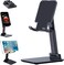 Tenlamp Cell Phone Stand, Angle &amp; Height Adjustable Foldable Desk Holder Stable Anti-Slip Design For Most Of Phone And Tablet Sizes (Black)
