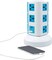 3 Layers Extension Outlet With 2 USB Ports, Universal Vertical Multi Socket, 2.8M Cord and UK-Plug Multi Charging Station (Blue)