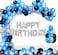 Party Time 101-Pieces Blue &amp; Silver Happy Birthday Decoration Set with Foil Balloon Banner &amp; Latex Balloons For Prince Boys Adult Husband Boy Friend 21st 30th 40th 50th 1st Birthday Party Decoration