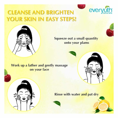 Everyuth Naturals Lemon And Cherry Face Wash Yellow 150g