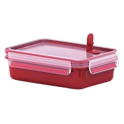 Tefal Master Seal Micro Rectangle Food Storage Red Clear 0.8L