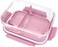 Aiwanto 2Compartment Lunch Box Glass Lunch Containers Storage Box Storage Container(Pink)