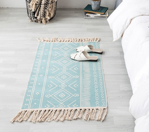 Ethnic Style Handwoven Tassel Carpet For Living Room Bedroom (Size 60&times;90CM)