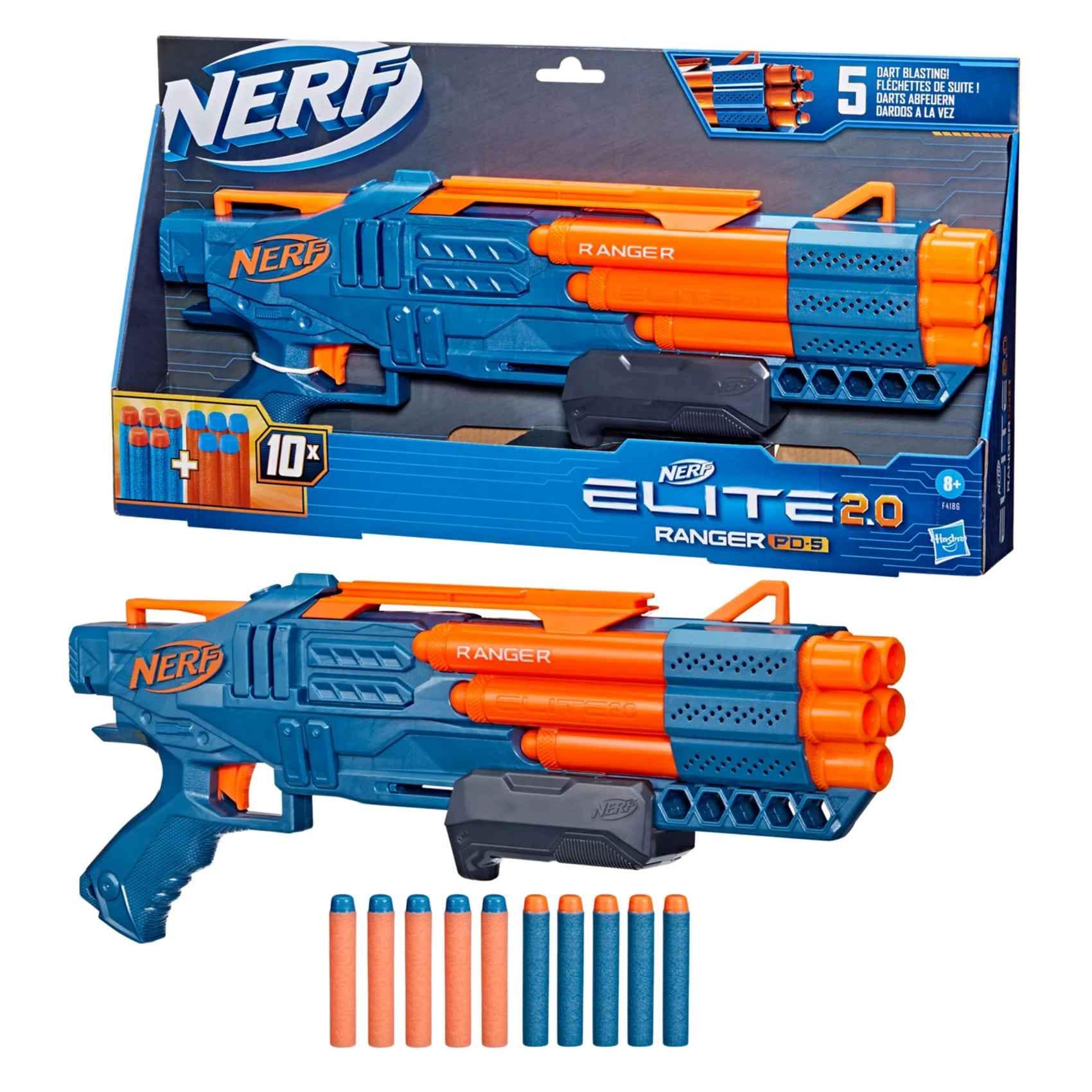 Hasbro Nerf Elite 2.0 Ranger PD 5 Blaster Gun With 10 Darts