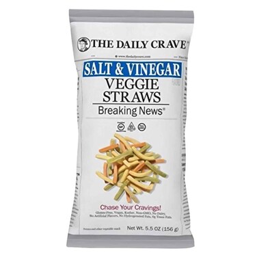 The Daily Crave Veggie Straws Salt &amp; Vinegar 156g