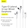 Baseus Type C Headphone, USB C Wired Earbuds with Microphone &amp; Volume Control, In-ear Headphones for iPhone 15 Pro Max, iPad Pro/Air, Samsung (White)