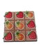Seasonal Fruits Matching Wooden Tic Tac Toe Board Game Puzzle Set
