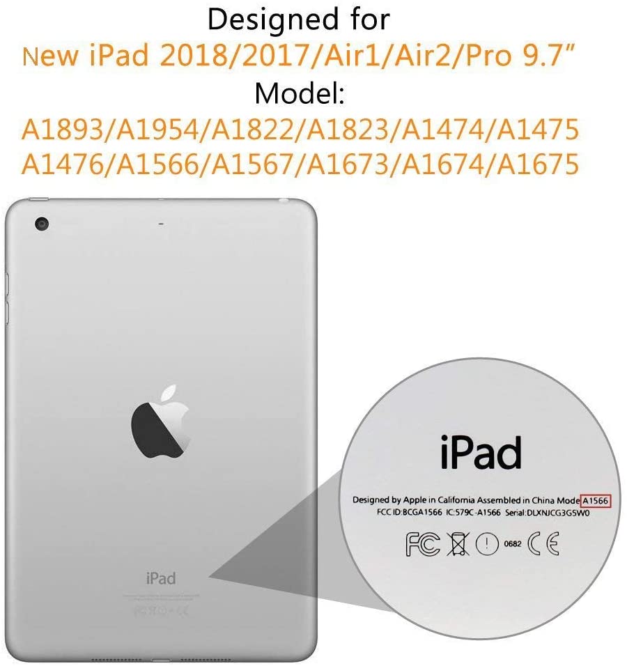 Aiwanto iPadCase For Kids, New iPad2017 2018 9.7 Inch Case, iPadPro, iPadAir 1 2 Cute Cartoon Case (Bpa Free) (Side Handles) (Blue)