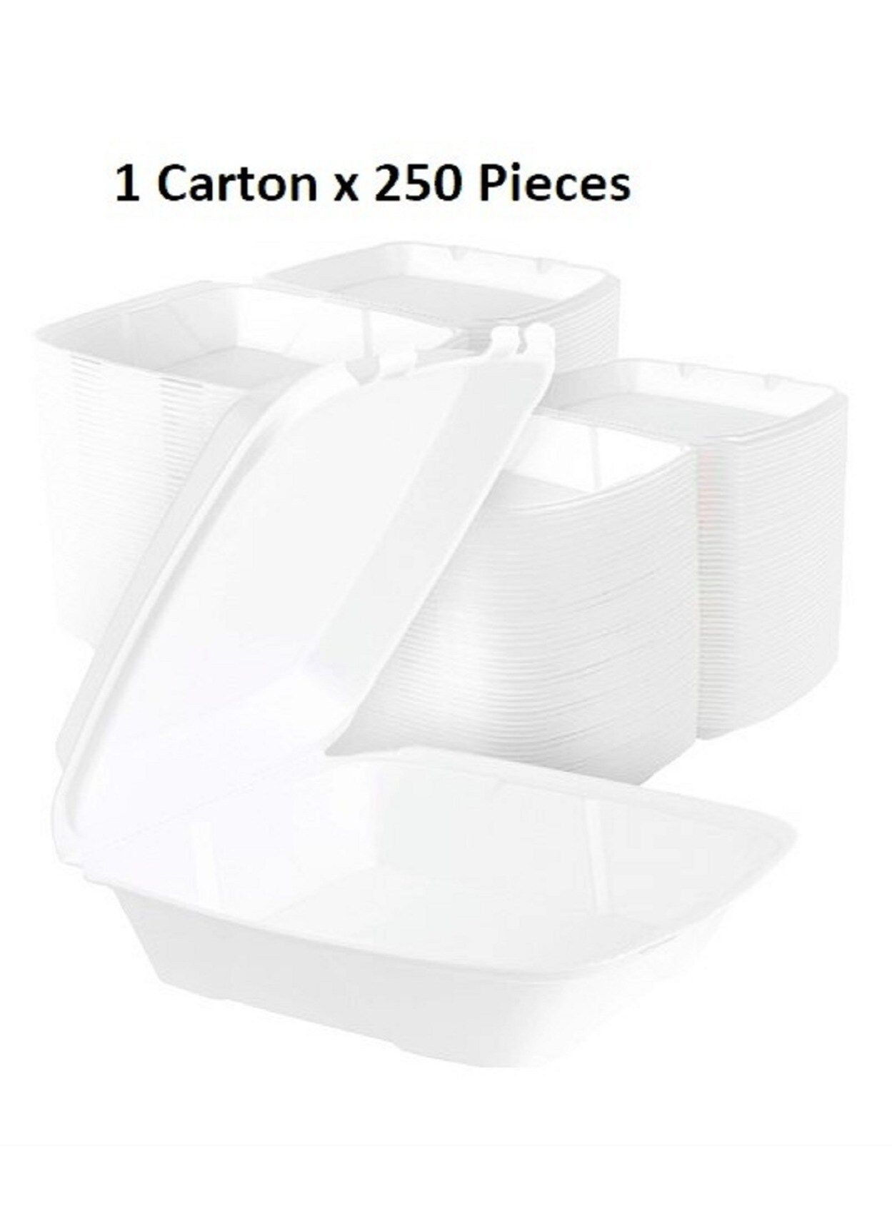 Buy Lavish [250-Unit] Disposable White Snake Food Hinged Containers ...