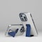 Levelo Morphix Clara Grip Case For iPhone 15 Pro: Reinforced Corners, Premium Leather Kickstand Grip, Shock-Proof Edges, And Multi-Positioning Modes For Ultimate Protection And Convenience (Blue)