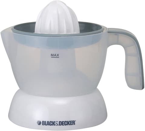 Black &amp; Decker 30W 500ml Citrus Juicer, White - Cj200-B5, 2 Years Warranty