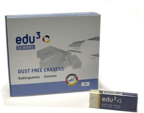 Generic Edu 3 Edu-Er020 Dust Free Erasers 20 Pieces Set