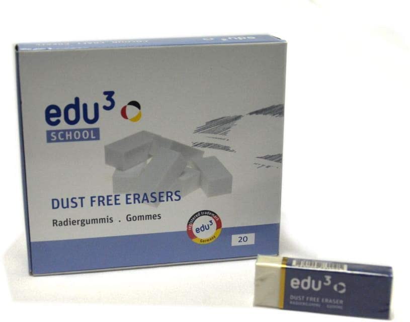 Generic Edu 3 Edu-Er020 Dust Free Erasers 20 Pieces Set