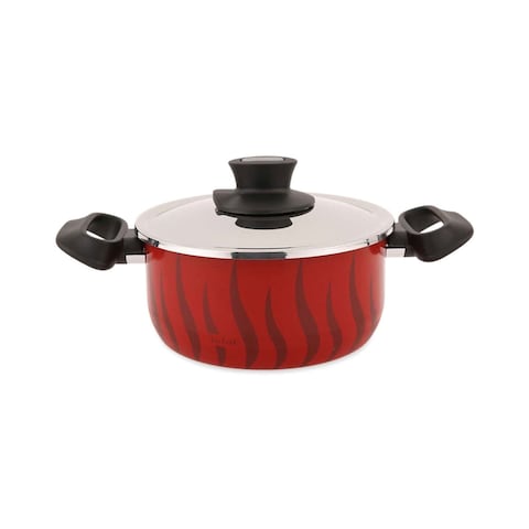 Tefal Tempo Flame Casserole With Lid Red 28cm