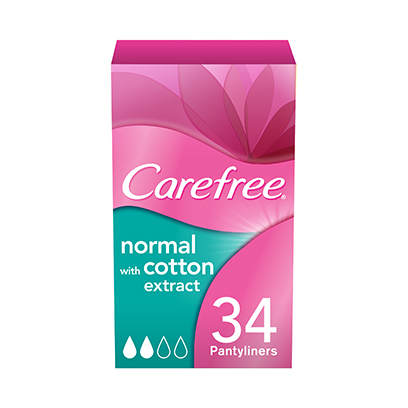 Carefree Normal With Cotton Extract Feel And Touch Pantyliners 34 Pieces