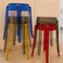 LANNY Plastic Stool Transparent Color Acrylic Dining Chair Crystal Stool Bar Stool 8701# Home Chair Creative High Bar Stool (46CM H)