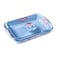 Pyrex Essentials Rectangular Roaster Dish Clear 35x23cm+40x27cm 2 PCS
