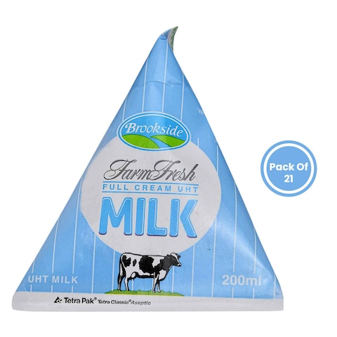 Brookside Long Life Uht Whole Milk 200Ml X Pack Of 21