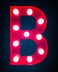 LED Marquee Letter Light Sign Wooden Red (B) 25cm
