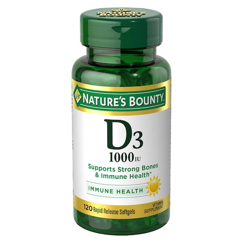 Nature&#39;s Bounty Vitamin D3 1000IU Immune Health Supplement 120 Softgels